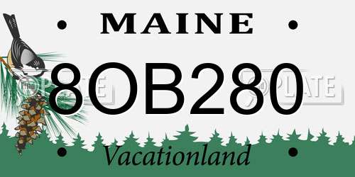 8OB280 Maine License Plate