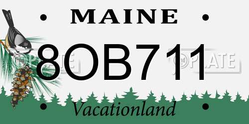 8OB711 Maine License Plate