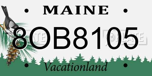 8OB8105 Maine License Plate