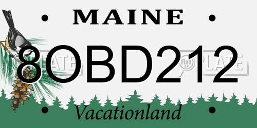 8OBD212 Maine License Plate