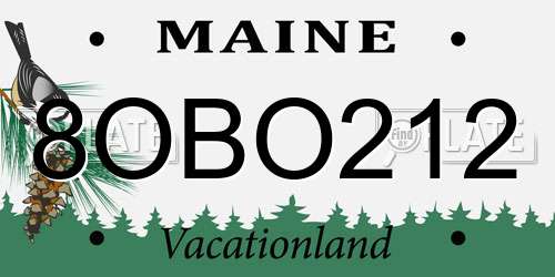 8OBO212 Maine License Plate