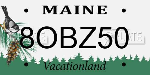 8OBZ50 Maine License Plate