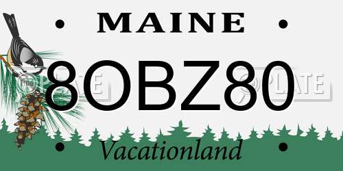 8OBZ80 Maine License Plate