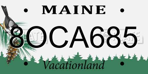 8OCA685 Maine License Plate