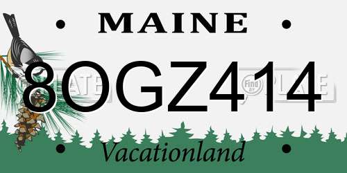 8OGZ414 Maine License Plate