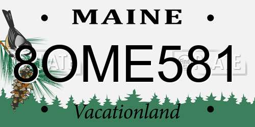 8OME581 Maine License Plate