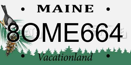 8OME664 Maine License Plate