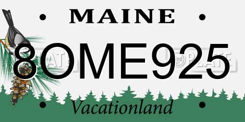 8OME925 Maine License Plate