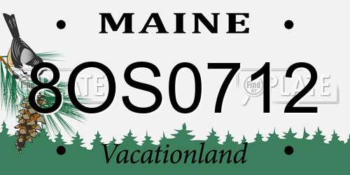 8OS0712 Maine License Plate