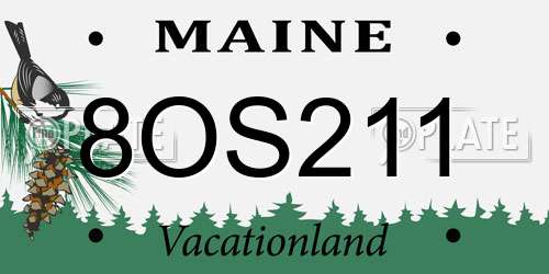 8OS211 Maine License Plate
