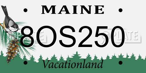 8OS250 Maine License Plate