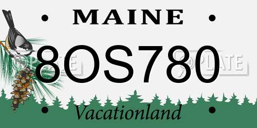 8OS780 Maine License Plate