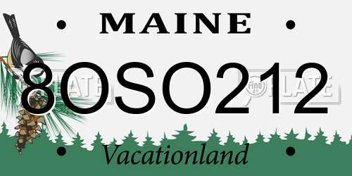 8OSO212 Maine License Plate