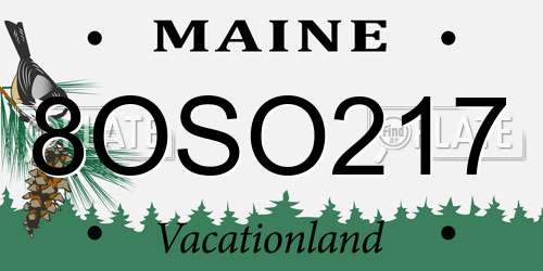 8OSO217 Maine License Plate