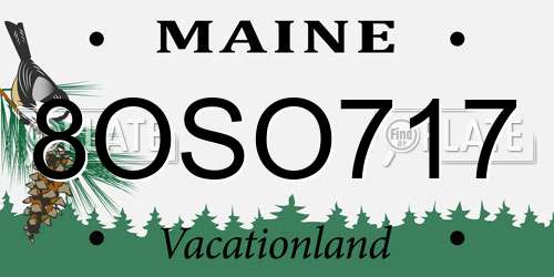 8OSO717 Maine License Plate