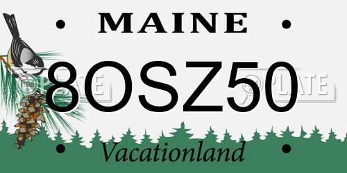 8OSZ50 Maine License Plate