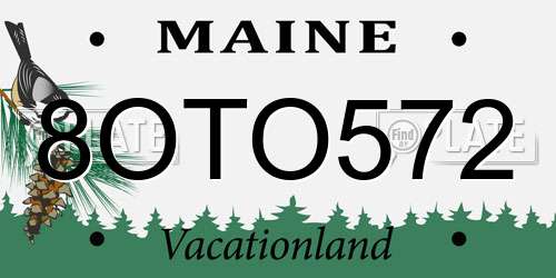 8OTO572 Maine License Plate