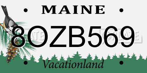 8OZB569 Maine License Plate