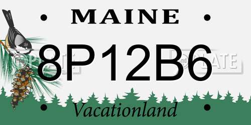 8P12B6 Maine License Plate