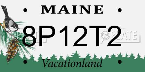 8P12T2 Maine License Plate