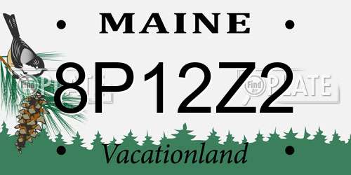 8P12Z2 Maine License Plate