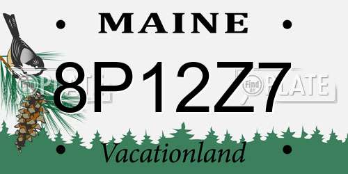8P12Z7 Maine License Plate