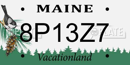 8P13Z7 Maine License Plate