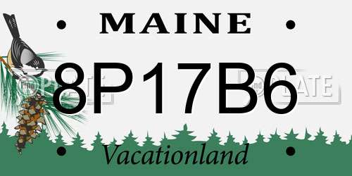 8P17B6 Maine License Plate