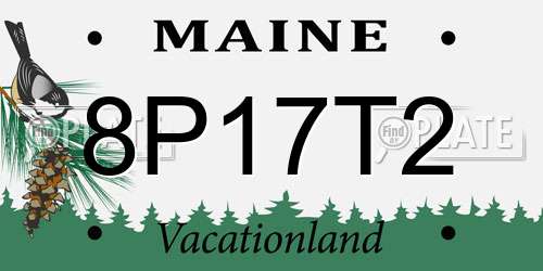 8P17T2 Maine License Plate