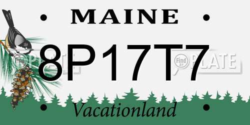 8P17T7 Maine License Plate