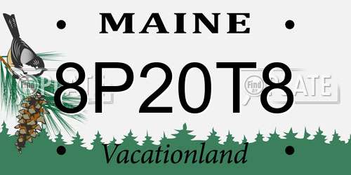 8P20T8 Maine License Plate