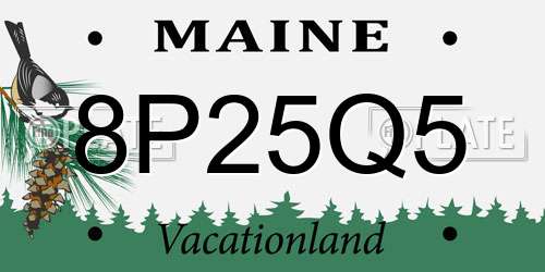 8P25Q5 Maine License Plate
