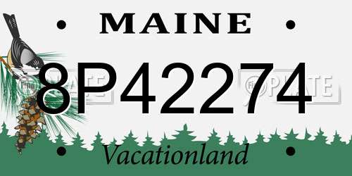 8P42274 Maine License Plate