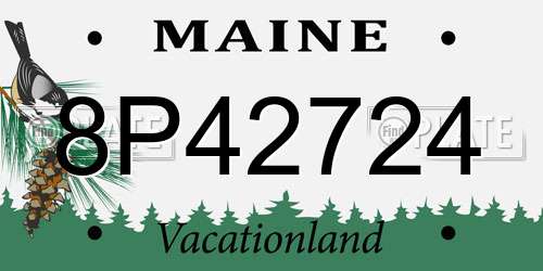 8P42724 Maine License Plate
