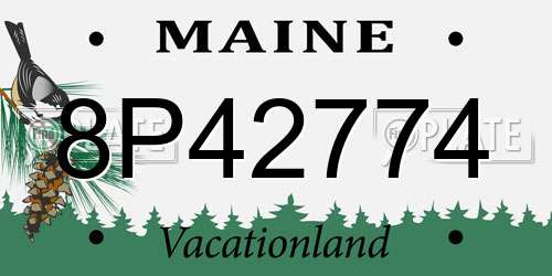 8P42774 Maine License Plate