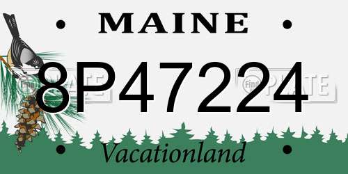8P47224 Maine License Plate