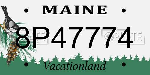 8P47774 Maine License Plate