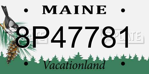 8P47781 Maine License Plate