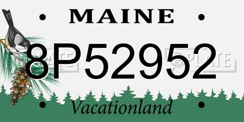8P52952 Maine License Plate