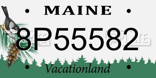 8P55582 Maine License Plate