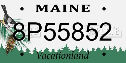 8P55852 Maine License Plate