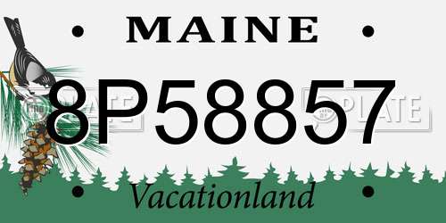 8P58857 Maine License Plate