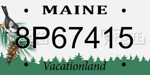8P67415 Maine License Plate