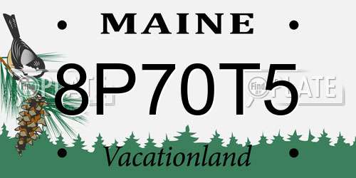 8P70T5 Maine License Plate