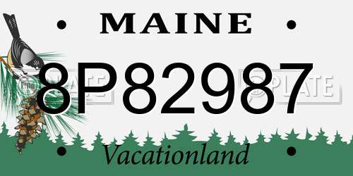 8P82987 Maine License Plate
