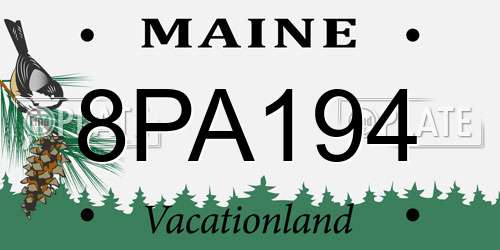 8PA194 Maine License Plate