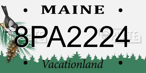 8PA2224 Maine License Plate