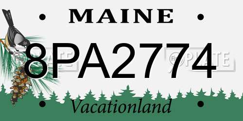 8PA2774 Maine License Plate
