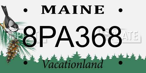 8PA368 Maine License Plate