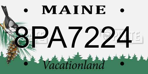 8PA7224 Maine License Plate